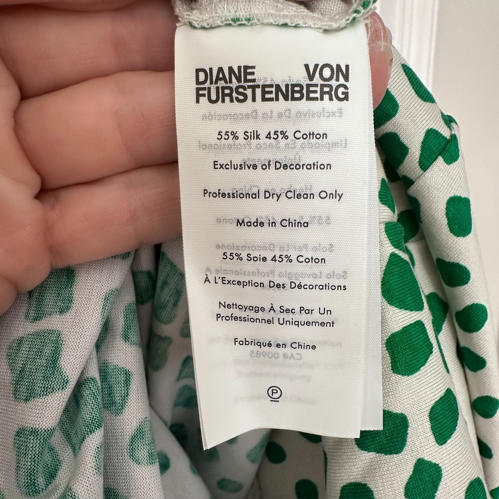 NWT Diane von Furstenberg Cloud Mosaic 'Finn' Silk Blend Pants (L) - Picture 4 of 9